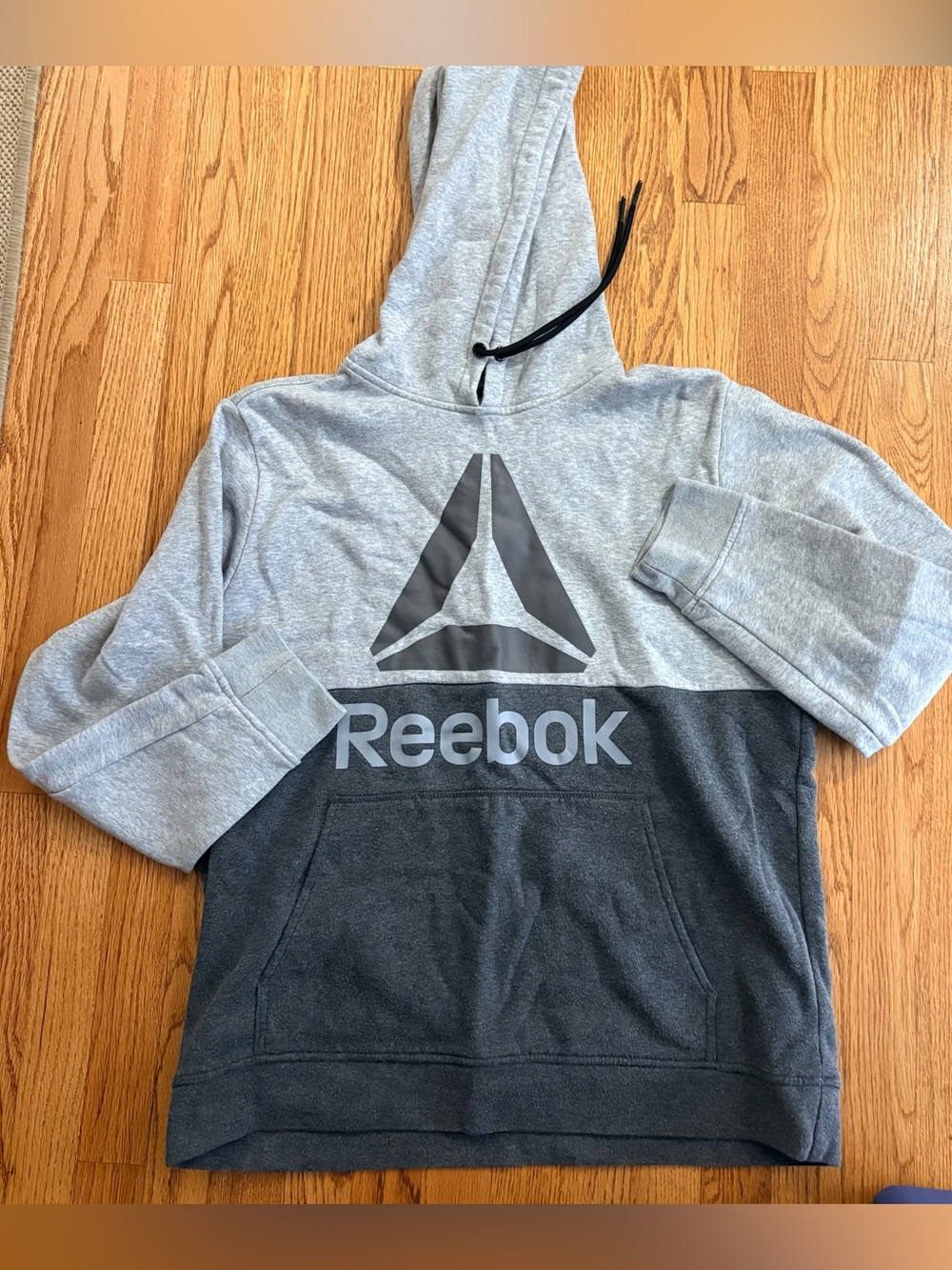 Reebok - color block two tone gray hoodie - LARGE